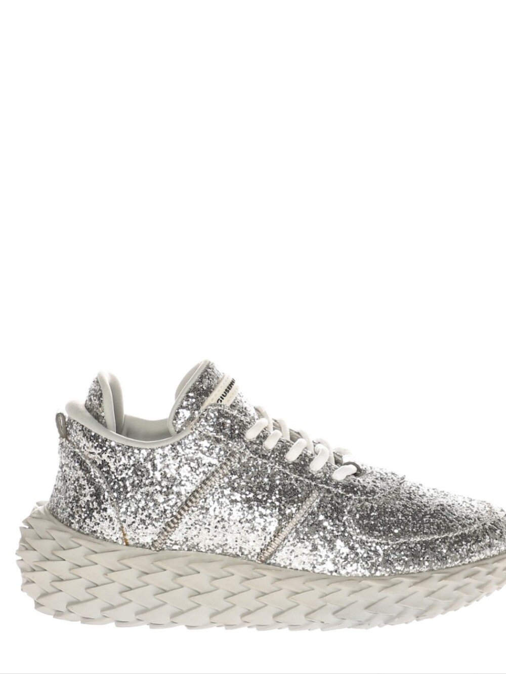 Giuseppe Zanotti Silver Glitter Low-Top Sneakers